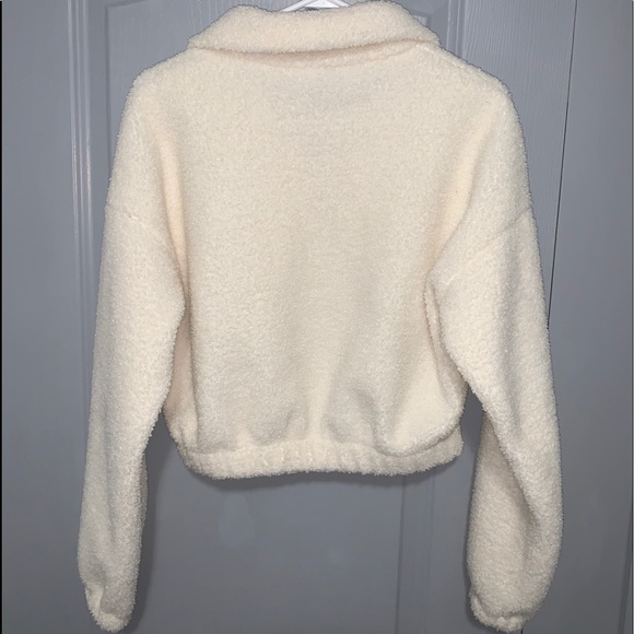 Fuzzy 3/4’s zip up sweater - Picture 2 of 2
